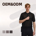 Factory Wholesale Custom logo Breathable Polo Collar Sweater Knitted Men's T-Shirts