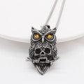 Hip Hop Vintage Jewelry Stainless Steel Owl Skull Pendant Necklace