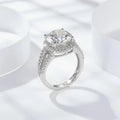 Silver 925 Original 5 Carat Round Excellent Cut Diamond Test Past Sparkling D Color Moissanite Ring for Women Gemstone Jewelry