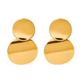 ERESI Fashion Jewelry Double Round Curve Chunky High Polish 18K Gold Tarnish Free Plated Stainless Steel Earring for Women