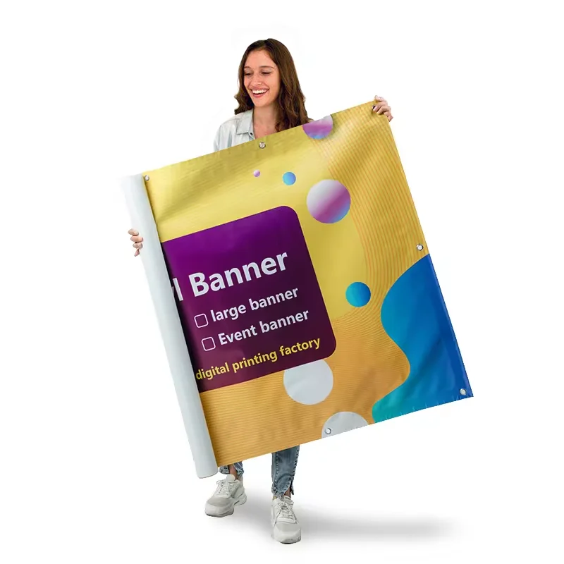 Custom 13Oz PVC Vinyl Flex Banner with Metal Grommets Waterproof & Eco-friendly Outdoor Advertising Banner (Hanging Style)
