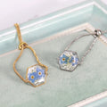 Queen Anne's Lace and Forget-Me-Not Resin Bracelet Floral Charm Fashion Jewelry with Daisy Flower Design