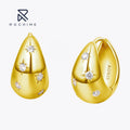 Rochime Ins Starry Water Drop Earrings  925 Sterling Silver Gold Plated Zirconia Fine Jewelry for Women