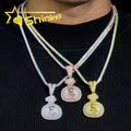 Hip Hop 925 Sterling Silver US Dollar Money Bag Moissanite Pendant Iced Out Fashion Men Charms Pendant for Necklace
