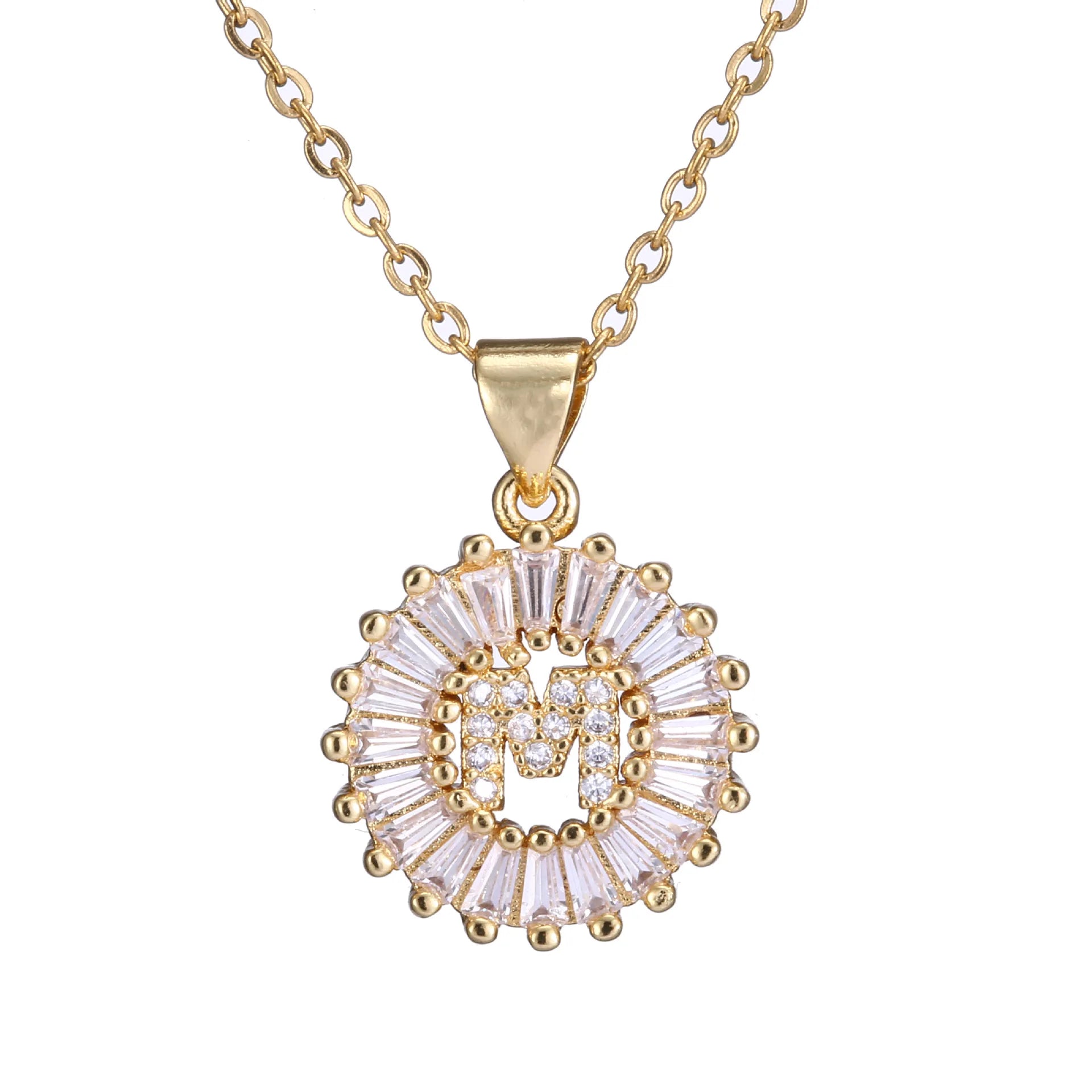 Popular Hot Sale Newest Fashion Ladies Pendant Zircon Women 26 Letters Necklace