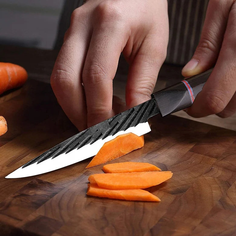 8 Inch 3-layer Composite Steel Utility Knife Sharp Blade Multi-function Melon Fruit Knife Integrated Kitchen Peeling Tools