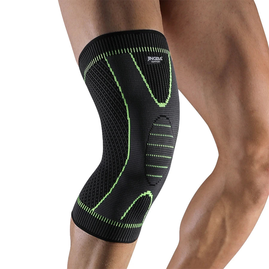 JINGBA Custom Logo Compression Knee Sleeves Support for Weightlifting Running Squatting Basketball Working out-Fitness Safety