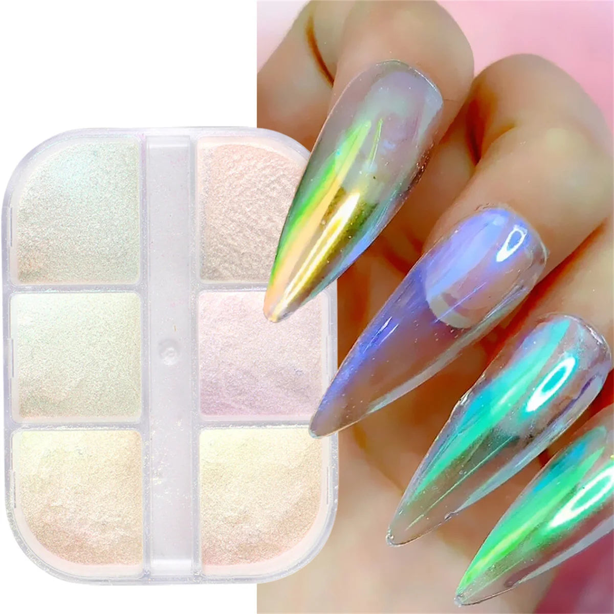Fashion Dust Nail Art Sequins Manicure Mirror Glitter Pigment Chrome Aurora Nail Powder DIY