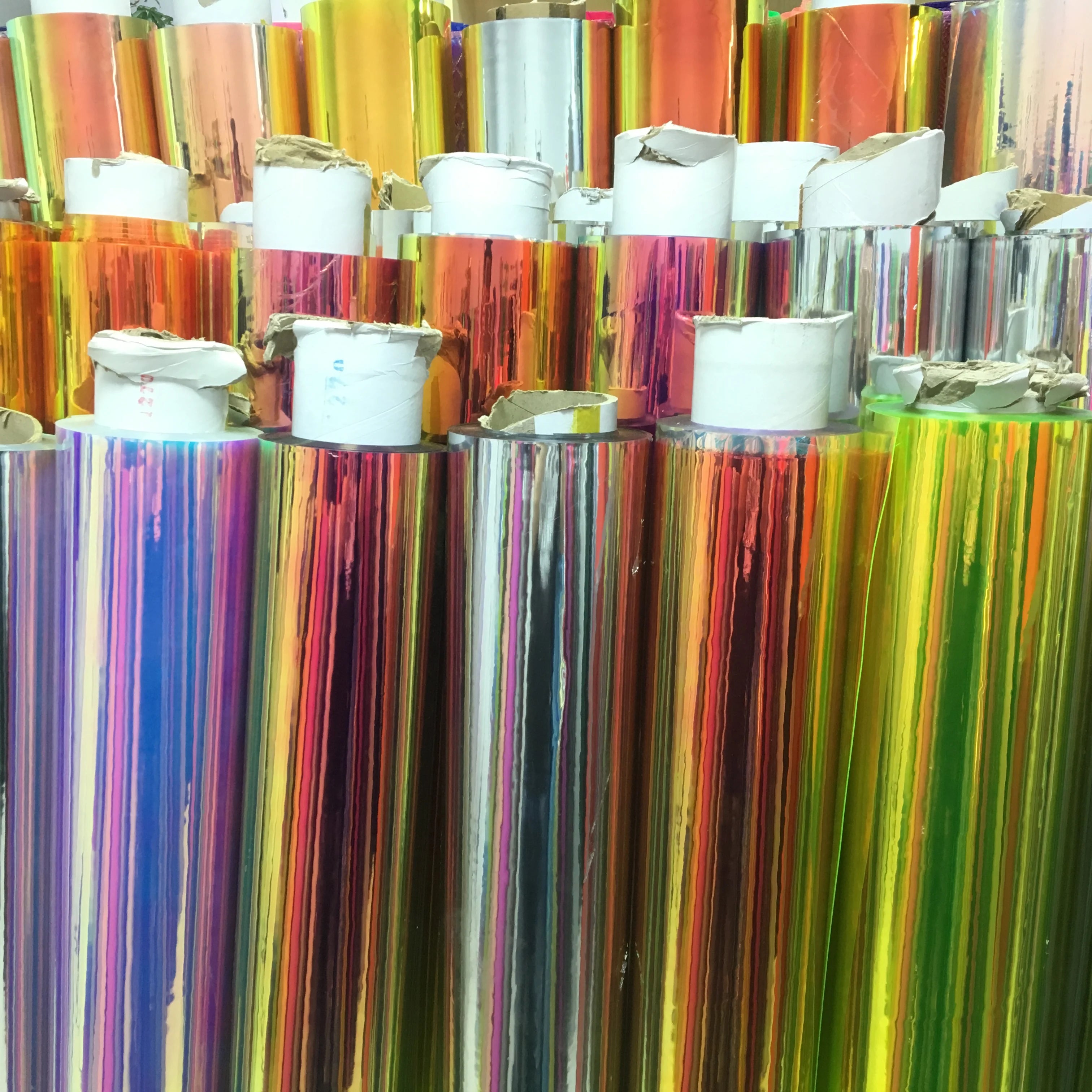 0.7MM  Rainbow Pvc Transparent Tarps Clear Colorful Flexible Soft Pvc Roll Pvc