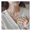 14K Gold Filled Freshwater Pearl Necklace Classic Style with Link Chain New Size Gradient Design Fashionable Jewelry