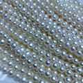 Mirror Luster White Near Round 5-6mm Natural Freshwater Loose String Pearl Choker Necklace Factory Wholesale