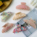 New Floral Acetate Acid Clip Sweet Cute Large Shark Clip Personality Fashion High Sense Hair Accessories