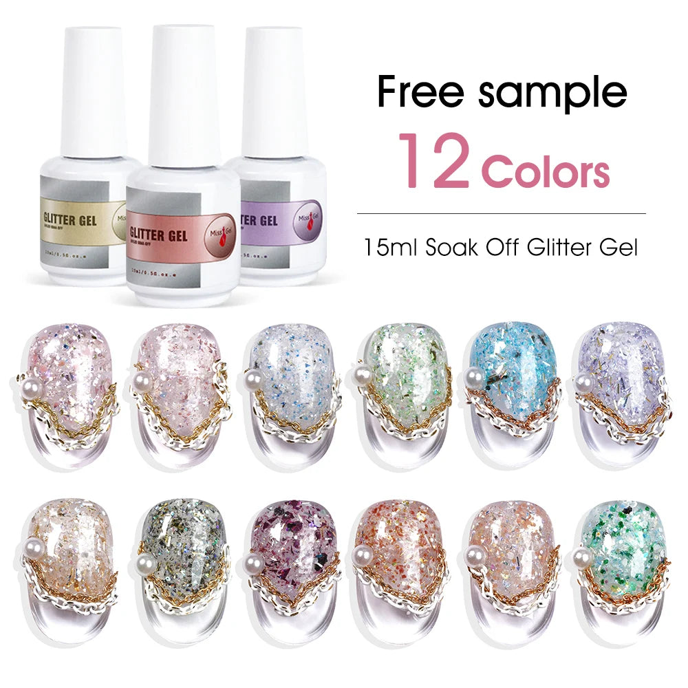 Missgel Guangzhou Factory Very Good Gel Nail Polish Full Coloring Wholesale Nail Supplies Salon Uv Gel Nail Polish Set 12 Colour