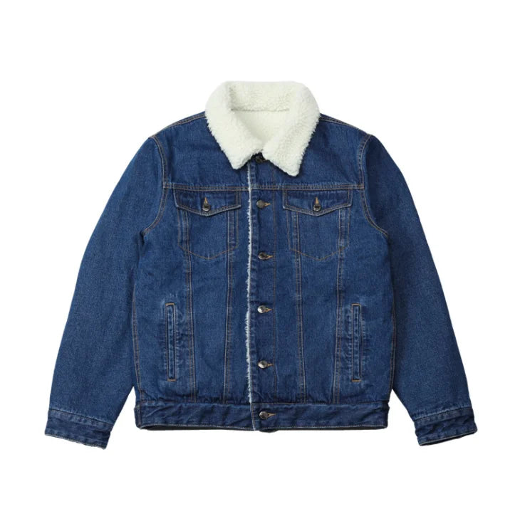 Yali High Quality Denim Jacket With Leather Sleeve Custom Mens Jeans Jacket Wholesale
