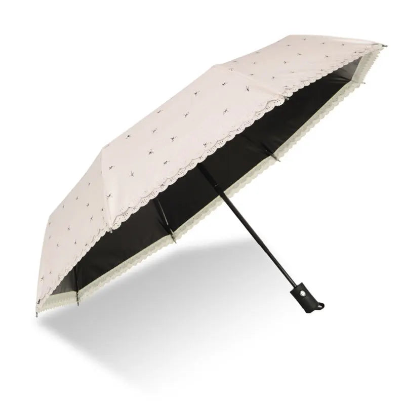 Lotus Hot Sale Sunscreen UV Sunshade Folding Lace Umbrella  Rain Umbrella  in Summer