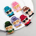 Spot Popular Cute Girls Colorful Hair Sunglasses Best Friend Birthday Gift Corsage Lapel Pin Decorated Acrylic Brooch