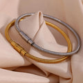 Premium Women's Snake Chain Bracelet with Gold Plated Stainless Steel Wire Custom Jewelry Fasteners Elegant Bangles