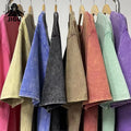 Vintage Acid Washed 250GSM 100% Cotton Oversized T-Shirt Men Custom Logo Distressed Heavyweight Blank Tee Short Pattern Type