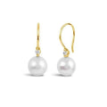 Milskye Vintage Design Jewelry 18k Gold Plated Silver 925 Diamond Freshwater Pearl Dangling Earrings