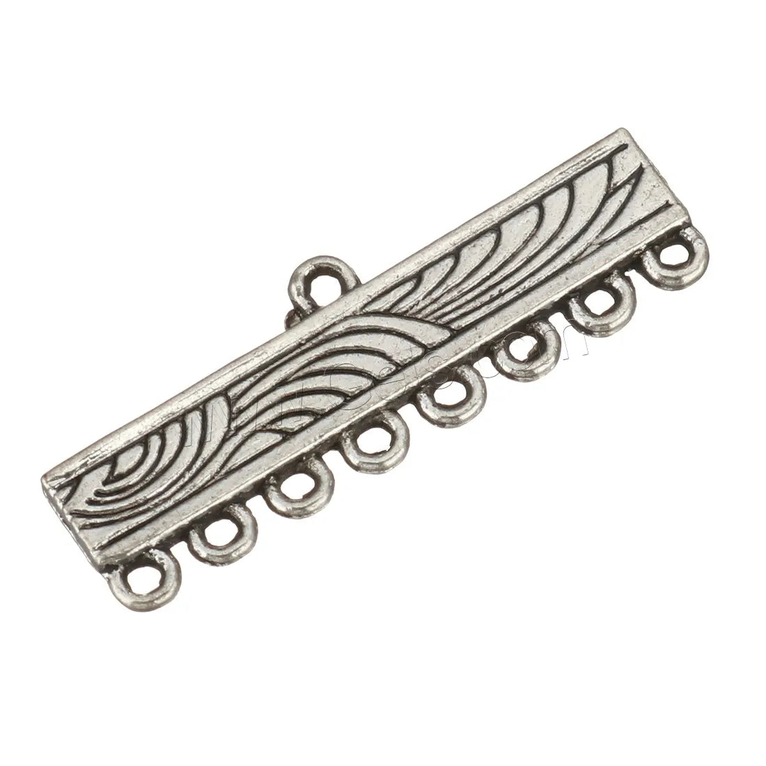 Wholesale Antique Silver Color Plated Rectangle Zinc Alloy Charm Connector 1/8 Loop 31x11x1mm Hole:Approx 1mm 1320670