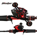 Histar MS-X Rod Combo Fast Action Metal Parts Alarm System High Carbon Fishing Pole & Double Brake Baitcasting Wheel Set