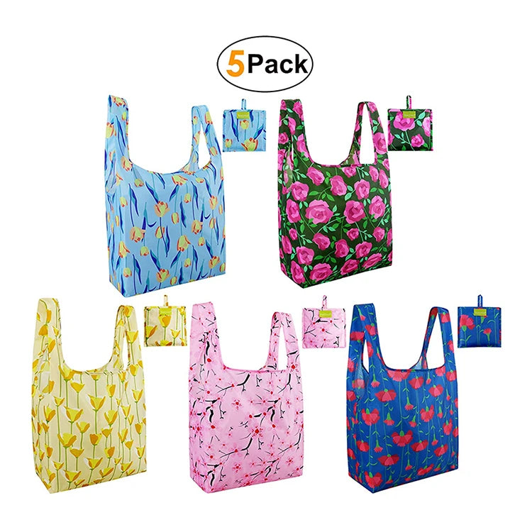 Foldable Portable Cheap Eco Reusable Polyester Grocery Shopping Bag