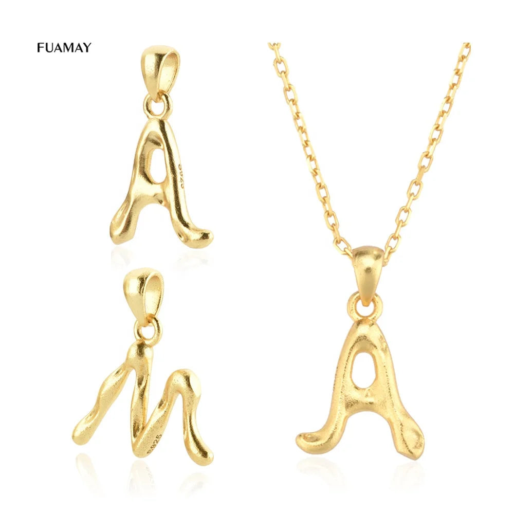 FUAMAY 2022 Luxury Fashion Designer Irregular Pendants & Charms 26 Letter a to Z Charms Colgantes Bisuteria