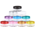 5g/5ml Clear PS Plastic Refillable Cosmetic Sample Jars with Screw up Caps