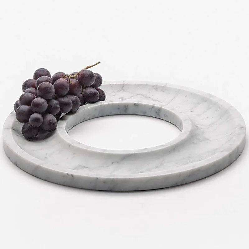 Unique Ring Shape Natural Stone Marble Food or Jewelry Storage Display Tray