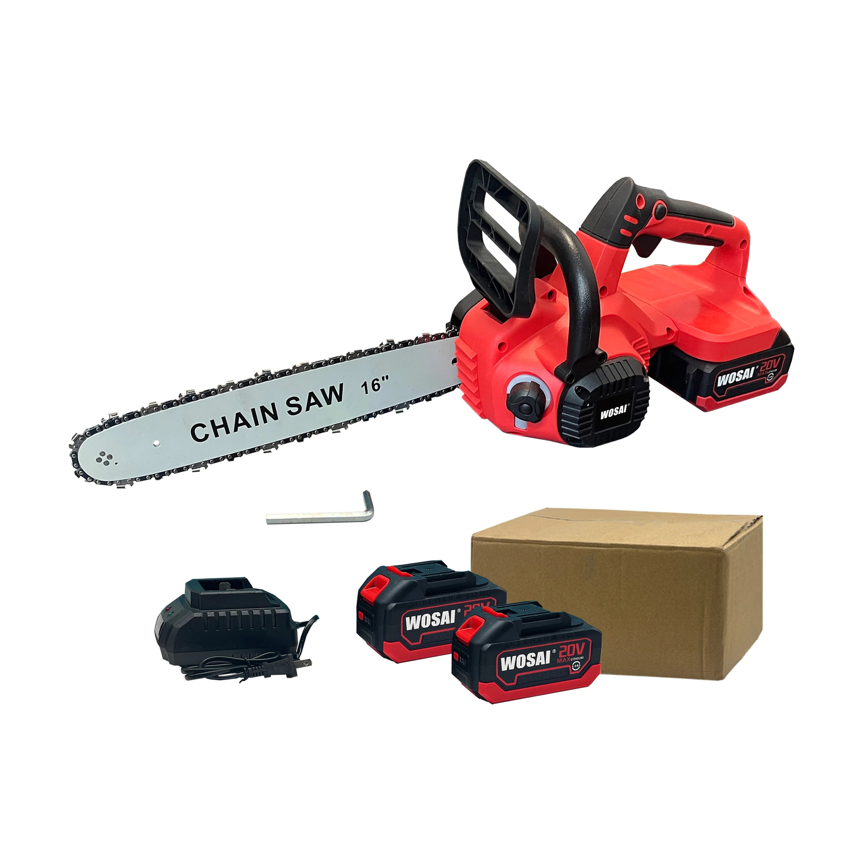 WOSAI Electric Brushless Chain Saw 16 Inch Battery Operated Chain Saw Handheld Brushless Chain Saw Cordless Chain Saw