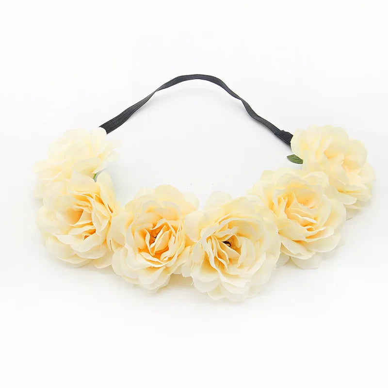 2022 Popular Artificial Flower Wreath /Headband Bride Wreath Headwear  for Wedding/Beach /Party/Holiday