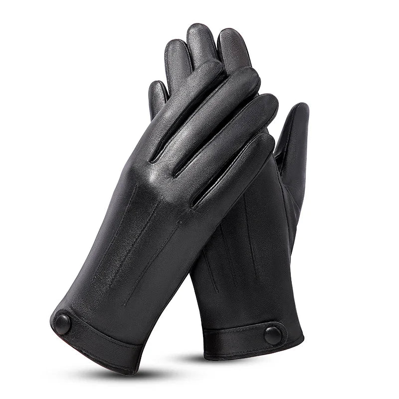 Cheap Cycling Warm Touch Screen Winter Women Bike Genuine Sheepskin Leather Gloves
