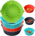2-Pack Foldable Silicone Air Fryer Liners 3-5 Qt Baking Dishes & Pans Recyclable for Eco-Friendly Option