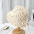 2025 New Women Pastoral Style Bucket Straw Hat Lace Ribbon Bowknot Spring Summer Casual Beach Sun Hat