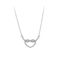 NZA2-053 Cubic Zirconia Rhodium Plated Love Non Tarnish Pendant Sterling Silver Heart Jewelry Necklace for Women