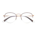 German Classic Print Stainless Optical Half Frame Eyeglasses for Unisex