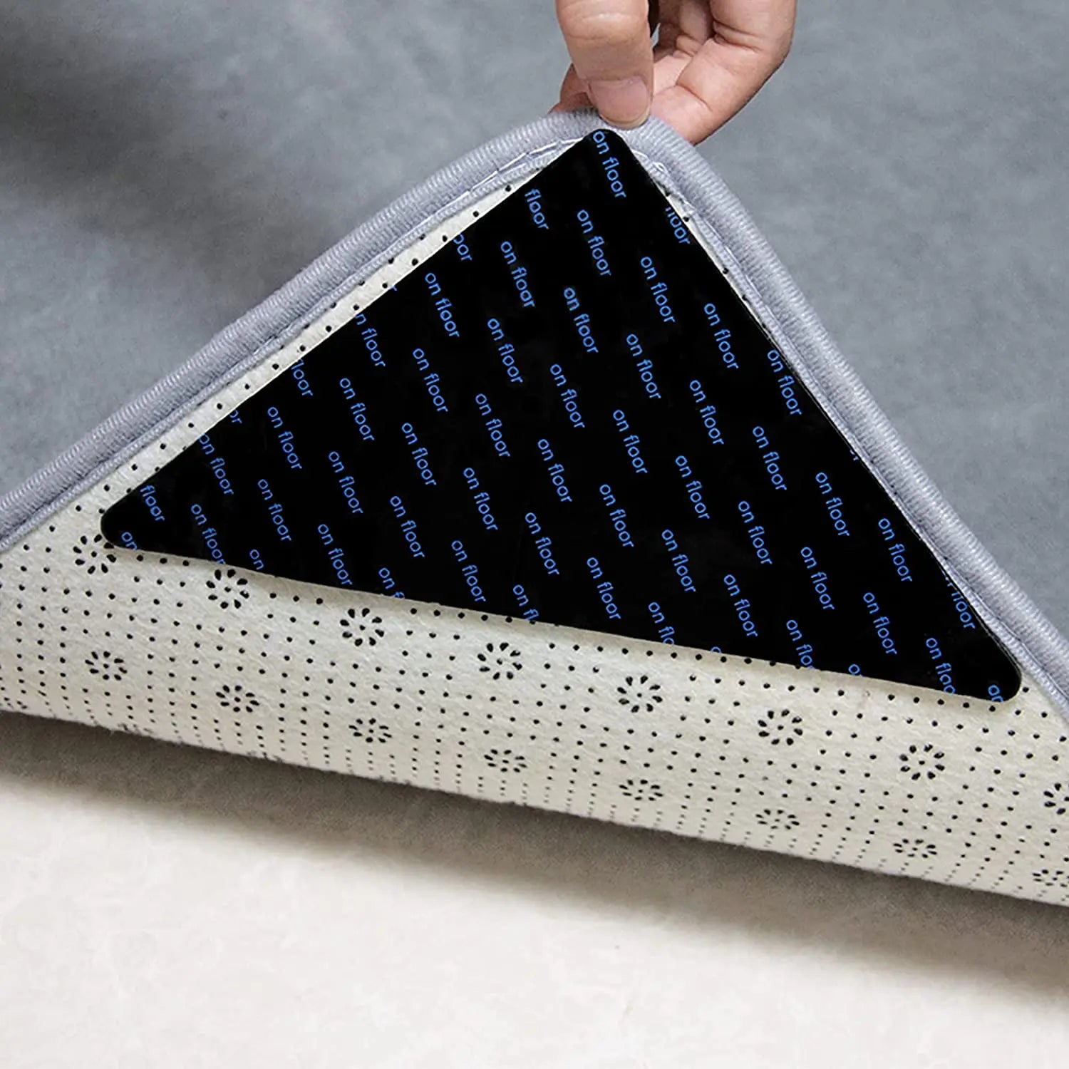 Anti-Slip PU Gel Rug Grippers Non-Slip Fixing Stickers Double Sided Adhesive Carpet Clips Washable Reusable