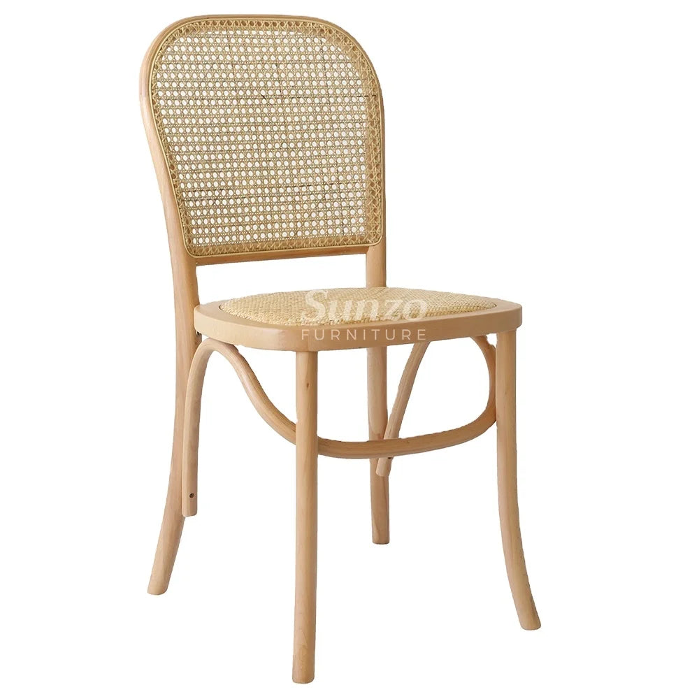 Modern Style Hotel Home Restaurant Solid Wood Rattan Dining Chair for Sale