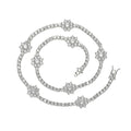 BC224 3MM Tennis Chian Women Flower Shape CZ Necklace Fashion Jewelry Party Gift