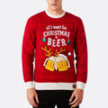 Custom Wholesale Funny 100%acrylic Knitting Novelty Men's Beer Ugly Christmas Sweater New Year Jumper