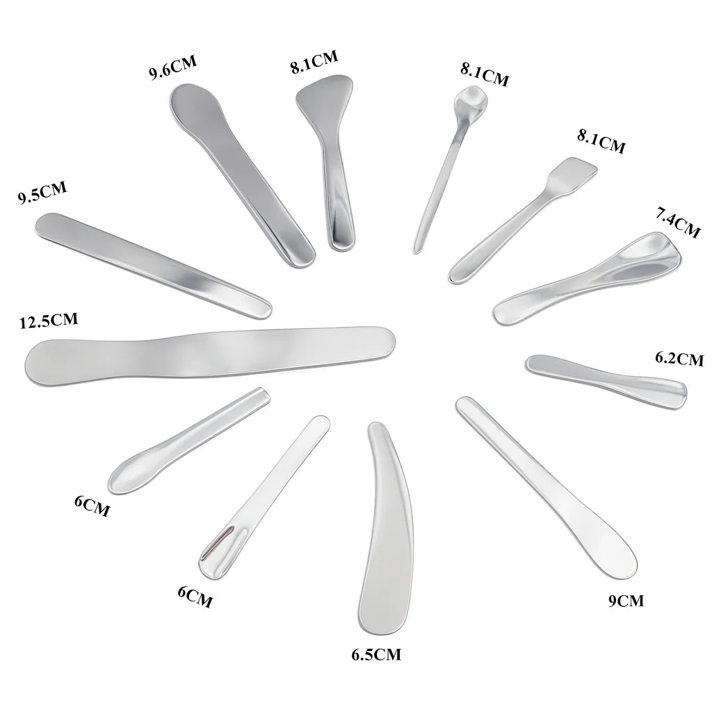 Custom Engraving Logo 304 Stainless Steel Spetula Face Skincare Spoon Eye Cream Spatula Scoop Mini Metal Cosmetic Spatulas