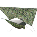 Double Camping Hammock with Rain Fly Tarp and Mosquito Net Bug Net 1-2 Person Nylon Waterproof Sun Shelter for Outdoor Camping