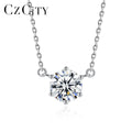 CZCITY Necklace Heart Bottom Diamond VVS Jewelry Chain Charm Dainty Simple Summer New Custom Moissanite Pendant