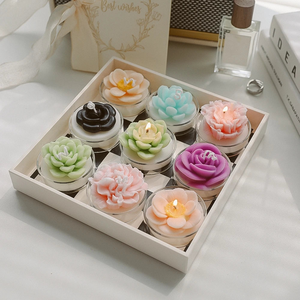 Wholesale Birthday Gifts Home Decor Luxury Rose Flower Candle Home Fragrance Decoration Soy Wax Scented Candles Luxury Wholesale