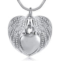 Wholesale Bulk Own Logo Cremation Jewelry Memorial Ashes Pendant Stainless Steel Angel Wing Urn Necklace