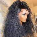 Full Human Hair Kinky Curls Lace Front Wigs High Density Virgin Human Hair Kinky Curly Glueless HD Lace Wig for Black Women