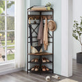 Clothing Storage Hallway Entryway Multipurpose Coat and Shoes Stand Rack