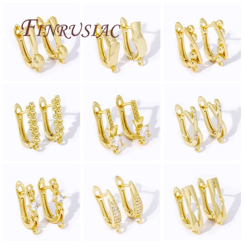18K Gold Plated Anti-Allergy Earwires Fasteners Multi-Style Earring Hooks Clasps for DIY Women's Jewelry Making