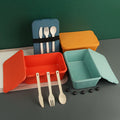 All-in-One Recyclable Plastic Lunch Box with Microwavable & Heatable Compartments & Sauce Box for Salad Fruit Food Storage