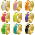 JS1651 18K Gold Plated Brass Colorful Enamel Multicolored Rondelle Spacer Beads for Jewelry Making